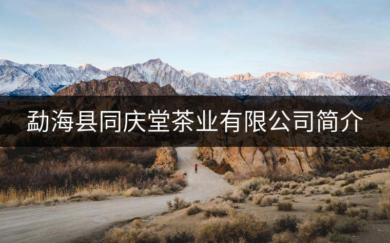 勐?？h同慶堂茶業(yè)有限公司簡(jiǎn)介