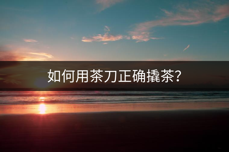 如何用茶刀正確撬茶？