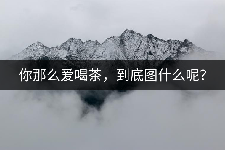 你那么愛喝茶，到底圖什么呢？