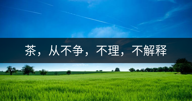 茶，從不爭(zhēng)，不理，不解釋