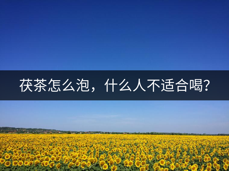 茯茶怎么泡，什么人不適合喝？