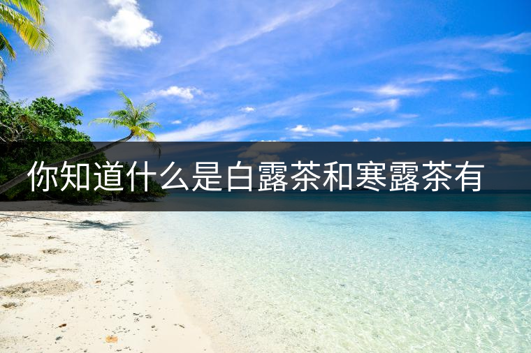 你知道什么是白露茶和寒露茶有區(qū)別嗎？