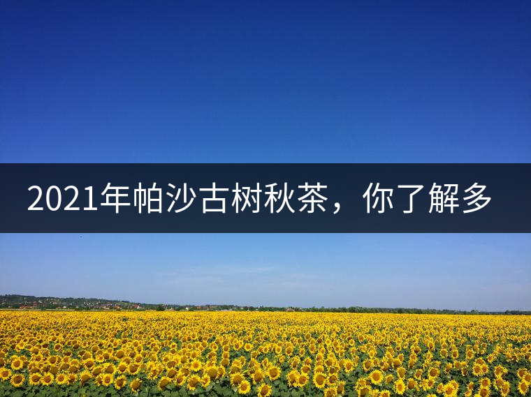 2021年帕沙古樹(shù)秋茶，你了解多少？