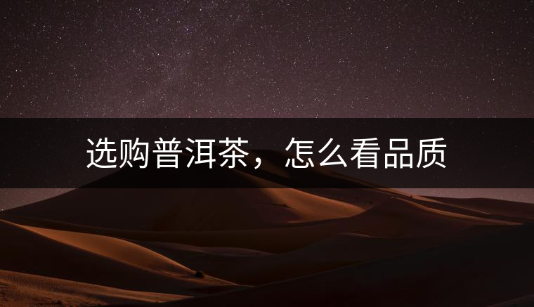 選購(gòu)普洱茶，怎么看品質(zhì)