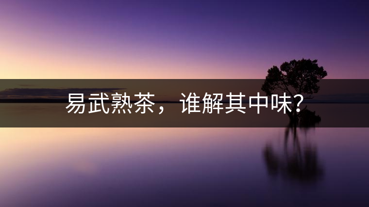 易武熟茶，誰解其中味？