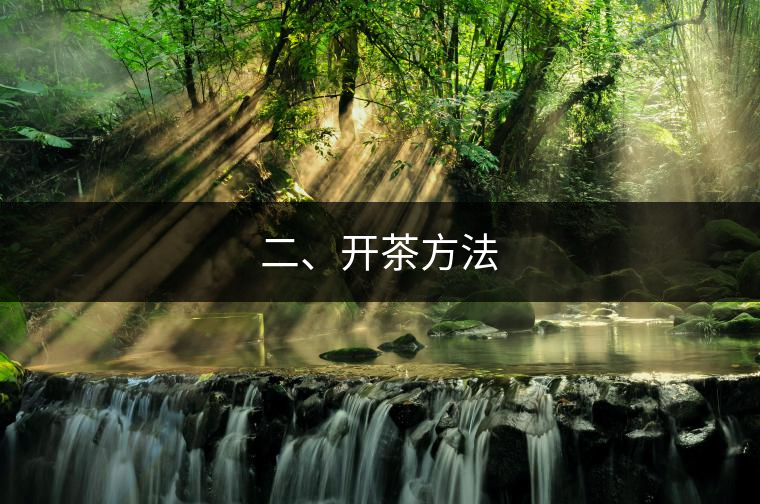 二、開茶方法