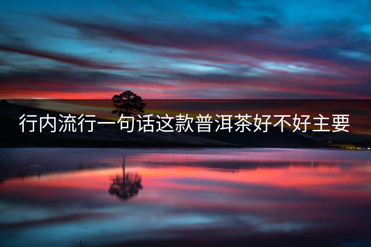 行內(nèi)流行一句話這款普洱茶好不好主要還看尾水，雖然比較片面但是也有一定道理。