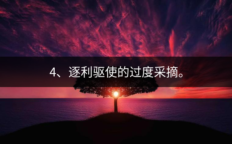 4、逐利驅(qū)使的過度采摘。