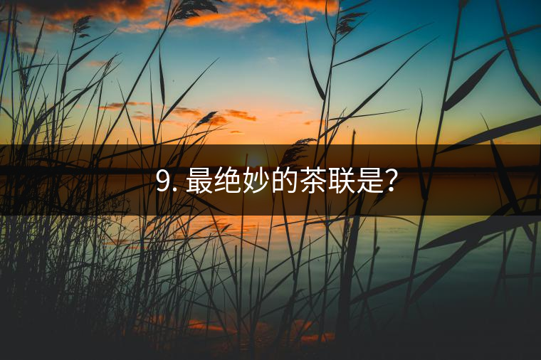 ? 9. 最絕妙的茶聯(lián)是？