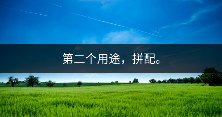 第二個(gè)用途，拼配。